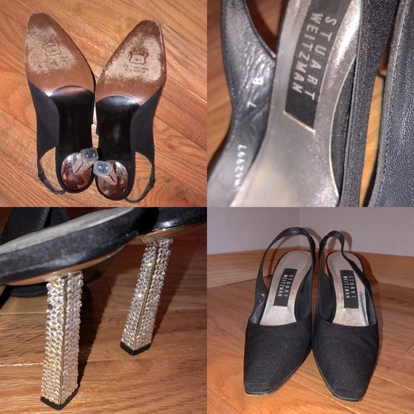 Vintage Stuart Weitzman Rhinestone Studded Mirror Heels - Picture 8 of 10